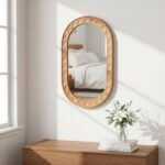 Wood Bathroom Mirror, 30 x 18 Inch Wood Wall Mirror with Solid Wood Frame and Hi... - Image 8