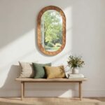 Wood Bathroom Mirror, 30 x 18 Inch Wood Wall Mirror with Solid Wood Frame and Hi... - Image 9