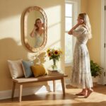 Wood Bathroom Mirror, 30 x 18 Inch Wood Wall Mirror with Solid Wood Frame and Hi... - Image 10
