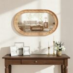 Wood Bathroom Mirror, 30 x 18 Inch Wood Wall Mirror with Solid Wood Frame and Hi... - Image 11