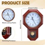 Sunexinlo Pendulum Wall Clocks Battery Operated,Regulator Wall Clock with Pendul... - Image 3