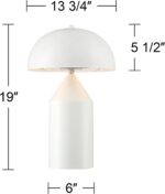 360 Lighting Felix Modern Cottage Accent Table Lamps 19" Tall Set of 2 White Tap... - Image 5