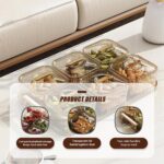 6 Pcs Snack Serving Tray, Square Condiment Dish Rack Organizer Set with Lids, Re... - Image 4