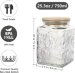 Vintage Glass Jar, 25.3 FL OZ Food Storage Container, Square Glass Jar with Lid,... - Image 3