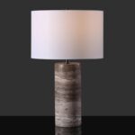 SAFAVIEH Couture Lighting Collection Rynetta Dark Brown/White 24-inch Dimmable T... - Image 4