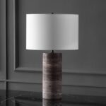 SAFAVIEH Couture Lighting Collection Rynetta Dark Brown/White 24-inch Dimmable T... - Image 7