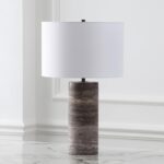 SAFAVIEH Couture Lighting Collection Rynetta Dark Brown/White 24-inch Dimmable T... - Image 8