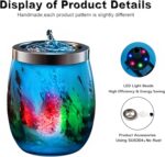 VOREEN Handblown Glass Tabletop Fountain - Art Glass Indoor Fountain with Color-... - Image 6