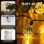 LED Moroccan Fairy Lights - 40 Indoor/Outdoor Battery Operated String Lights wit... - Image 3