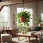 Vera Hanging Planter with Galvanized Steel Pot, Burnt Sienna Finish, Wrought Iro... - Image 6