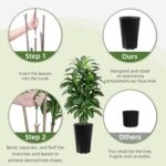 Artificial Dracaena Tree 5FT - Faux Plant with Black Diamond Planter - Tall Fake... - Image 5
