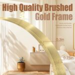 56"x20" Arched Full Length Mirror with Stand, Gold Floor Mirror, Full Body Dress... - Image 4