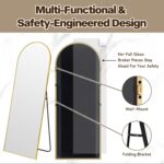 56"x20" Arched Full Length Mirror with Stand, Gold Floor Mirror, Full Body Dress... - Image 6
