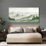 Yuaxker Large Nature Wall Decor Green and Gray Wall Art Abstract Landscape Canva... - Image 5