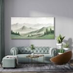 Yuaxker Large Nature Wall Decor Green and Gray Wall Art Abstract Landscape Canva... - Image 6