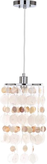 SAFAVIEH Lighting Collection Modern Capiz Sea Shell Boho Coastal Cream 9-inch Di... - Image 5