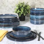 Gibson Elite 12 Piece Matisse Moderna Stoneware Reactive Glaze Plates and Bowls ... - Image 4