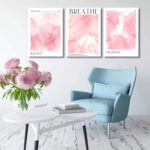 3Pcs Pink And Gold Marble Canvas Wall Art Rose Gold Abstract Wall Decor Picture ... - Image 4