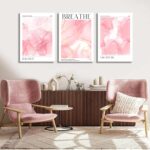 3Pcs Pink And Gold Marble Canvas Wall Art Rose Gold Abstract Wall Decor Picture ... - Image 6