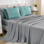 Dinjoy Teal Green King Size Comforter Set,Striped Boho Bed in a Bag King 7 Piece... - Image 6