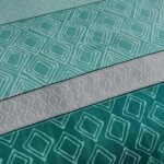 Dinjoy Teal Green King Size Comforter Set,Striped Boho Bed in a Bag King 7 Piece... - Image 9