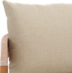 SAFAVIEH Outdoor - Kento 3-Seat Sofa - Natural & Taupe - Solid Wood with Cushion... - Image 5