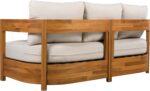 SAFAVIEH Outdoor - Kento 3-Seat Sofa - Natural & Taupe - Solid Wood with Cushion... - Image 10