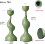 Smtyle Taper Candle Holders Set of 2 Sculptural Cast Aluminum Candlestick Holder... - Image 4
