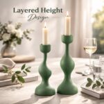 Smtyle Taper Candle Holders Set of 2 Sculptural Cast Aluminum Candlestick Holder... - Image 6