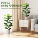 Suntee 2 Pack Artificial Fiddle Leaf Fig Tree, 30" Ficus Lyrata Fake Plants with... - Image 4