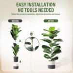 Suntee 2 Pack Artificial Fiddle Leaf Fig Tree, 30" Ficus Lyrata Fake Plants with... - Image 5