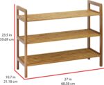 Oceanstar 3-Tier Bamboo Shoe Rack, Natural - Image 4