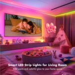 MFWW 66FT Strip Lights, Smart IC RGB LED Lights Multiple Colors on One Line, App... - Image 3