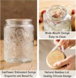 ANSQU Square Glass Jar, 25.3oz Vintage Glass Jar with Lid, Glass Food Storage Co... - Image 5