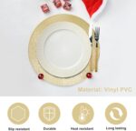 Snowkingdom Gold Round Placemats Set of 4, Golden Vinyl Metallic Hollow 15 Inch ... - Image 3
