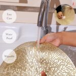 Snowkingdom Gold Round Placemats Set of 4, Golden Vinyl Metallic Hollow 15 Inch ... - Image 6