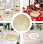 Snowkingdom Gold Round Placemats Set of 4, Golden Vinyl Metallic Hollow 15 Inch ... - Image 8
