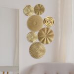 UTHCLO Gold Metal Circle Wall Art Hanging Sculpture for Living Room Bedroom Bath... - Image 7