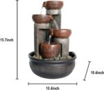 15.7" H 4-Tier Indoor Tabletop Waterfall Fountain with LED Lights Desktop Founta... - Image 6
