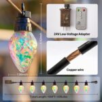 Outdoor String Lights, 100FT 42 LED Iridescent Holographic Bulbs, Waterproof Pat... - Image 8