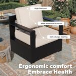 Outdoor Aluminum Furniture, Patio Chairs with 6" Thick Removable Cushions, All-W... - Image 5