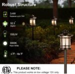 hykolity Low Voltage ORB LED Landscape Path Light with Crackled Glass Shade, 3.4... - Image 3