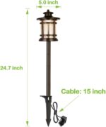 hykolity Low Voltage ORB LED Landscape Path Light with Crackled Glass Shade, 3.4... - Image 5