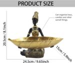Lescafita African Woman Resin Tray Statue, Gold Leaf Decorative Sculpture, Handm... - Image 4