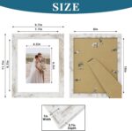 Hongkee 8x10 Picture Frame Set of 4, Made of Real Glass and Distressed White Woo... - Image 4