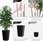 Artificial Dracaena Plant Indoor 5FT - Fake Tree with Gray Tall Planter - Faux Y... - Image 6