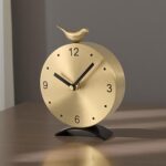 Brass Creative Clock - Silent Non-Ticking Desk Clock, Elegant Home & Office Deco... - Image 6