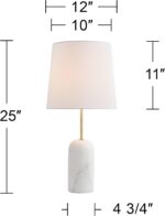 360 Lighting Daleti 25" High White Marble Table Lamp Set of 2 - Image 5