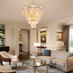 TOCHIC Gold Chandelier 5 Tier Modern Crystal Chandeliers 8 Light, Farmhouse Luxu... - Image 7