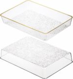 Cididu 4 Pack Clear Serving Trays, Deep Serving Platters Rectangle 12'' x 8'', D... - Image 5